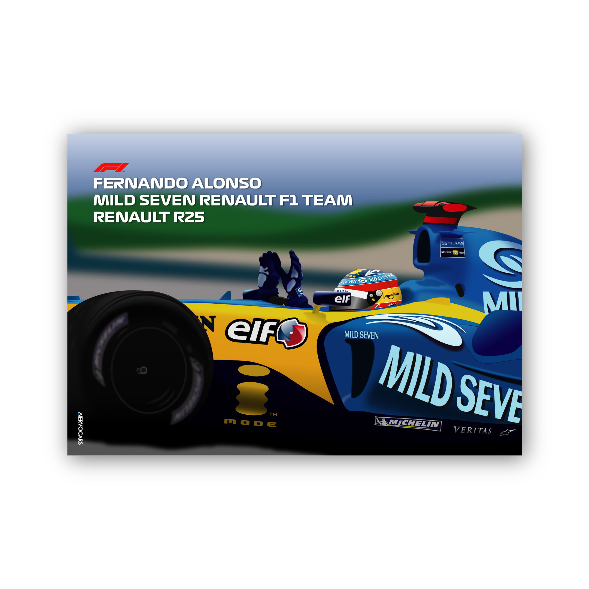 FERNANDO ALONSO RENAULT F1 R25 - PÓSTER